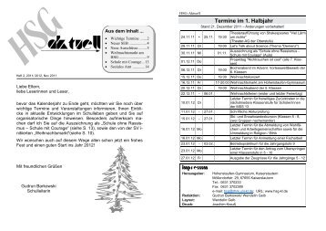 Heft 2 fÃ¼r das Schuljahr 2011 / 2012 - HSG