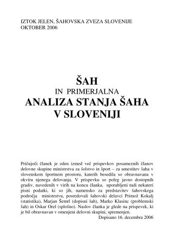 Å ah in primerjalna analiza stanja Å¡aha v Sloveniji - Å ahovska zveza ...