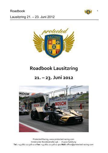 Roadbook Lausitzring 21. â 23. Juni 2012