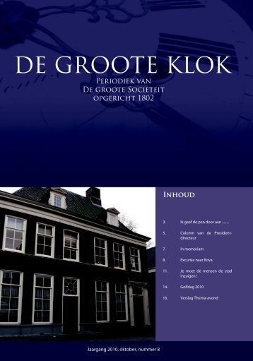 de Groote Klok - oktober 2010 - de Groote SociÃ«teit Zwolle