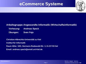 eCommerce Systeme - Institut für Informatik - Christian-Albrechts ...