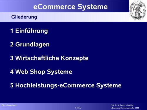 eCommerce Systeme - Institut für Informatik - Christian-Albrechts ...
