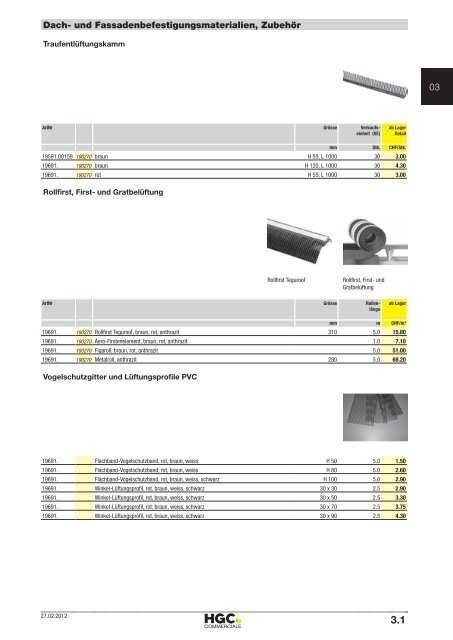 HGC DachWandHolz Katalog 2012 - HG Commerciale
