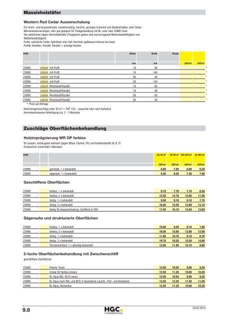 HGC DachWandHolz Katalog 2012 - HG Commerciale