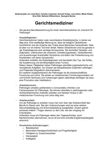 Gerichtsmediziner - Goethe Gymnasium Dortmund