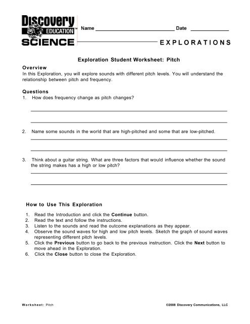 Exploration Student Worksheet Ferns And Mosses