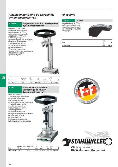 NarzÄdzia dynamometryczne, przyrzÄdy kontrolne do ... - DINSTAL