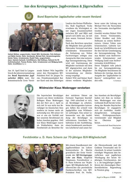 Aus den Kreisgruppen, Jagdvereinen & Jägerschaften