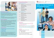 MSc in Neurological Physiotherapy - Department of Rehabilitation ...