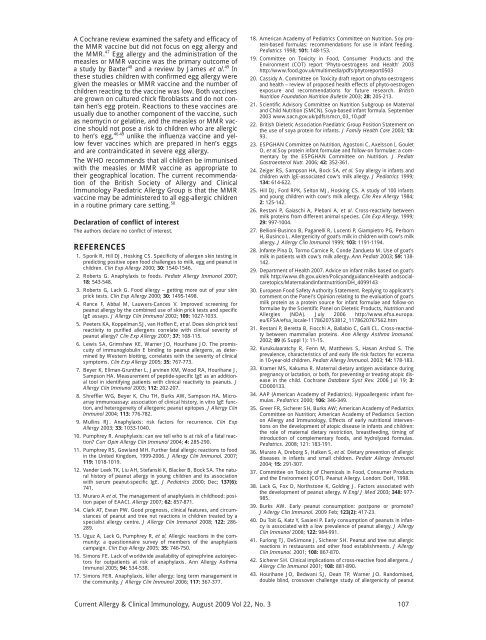 Current Allergy & Clinical Immunology - ALLSA