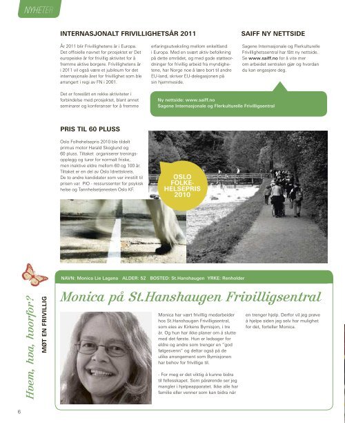 Les magasinet Frivillig, om frivillig aktivitet i Oslo
