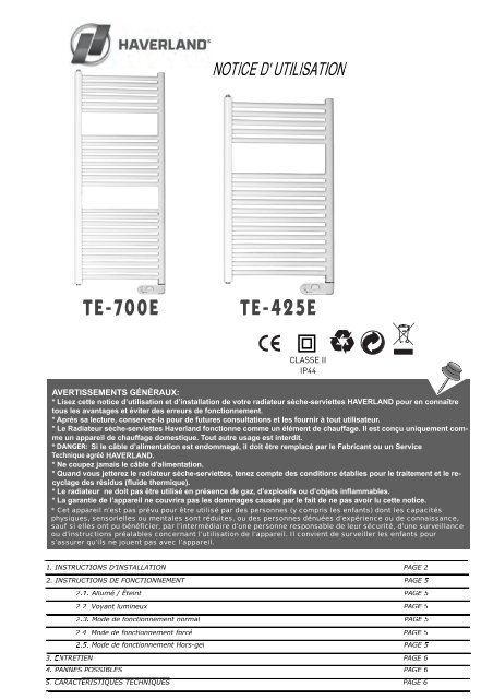 Radiadores Seca-Toallas TE-E - Haverland