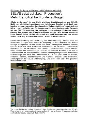 Effiziente Fertigung in LÃ¼denscheid fÃ¼r hÃ¶chste QualitÃ¤t (pdf ... - Selve