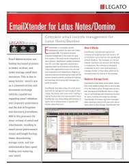 EmailXtender for Lotus Notes/Domino - Mosaic Technology