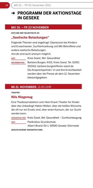 Programm im Kreis Soest vom 19. bis 30. November ... - ginko Stiftung