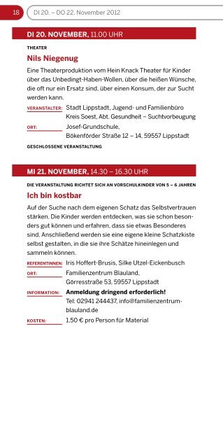 Programm im Kreis Soest vom 19. bis 30. November ... - ginko Stiftung