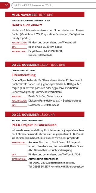 Programm im Kreis Soest vom 19. bis 30. November ... - ginko Stiftung