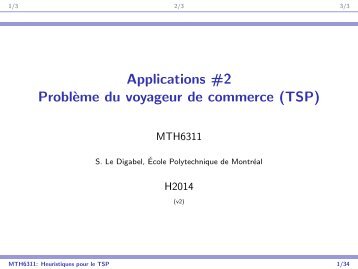 Applications #2 ProblÃ¨me du voyageur de commerce (TSP) - gerad