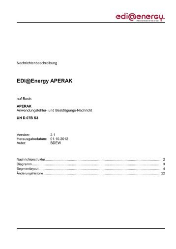EDI@Energy APERAK - Edi-energy.de
