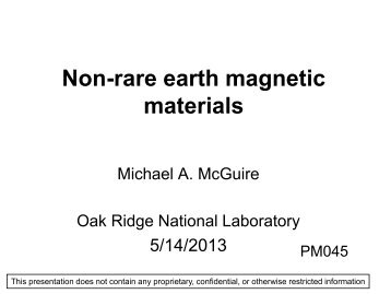 Non-Rare Earth magnetic materials (Agreement ID:19201)