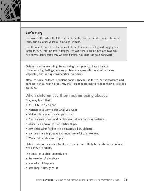 a guide to supporting children exposed to domestic violence