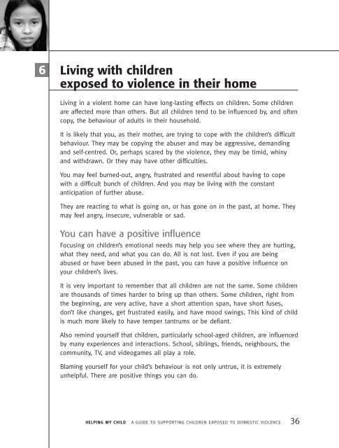 a guide to supporting children exposed to domestic violence