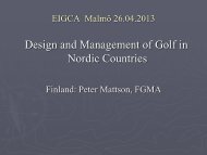 Design and Management of Golf in Nordic Countries - European ...