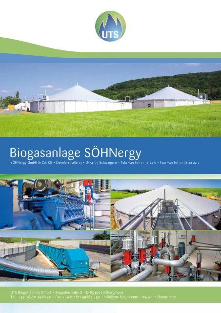 Biogasanlage SÖHNergy - UTS Biogas