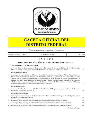 gaceta oficial del distrito federal - DelegaciÃ³n Miguel Hidalgo