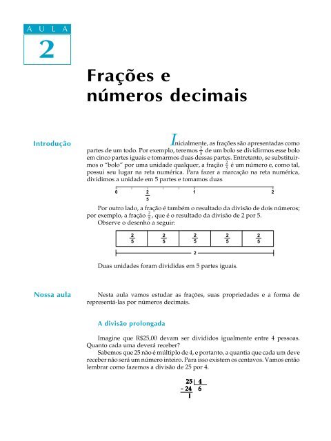 02. FraÃ§Ãµes e nÃºmeros decimais - Passei.com.br