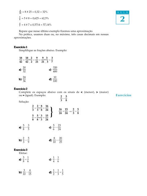 02. FraÃ§Ãµes e nÃºmeros decimais - Passei.com.br