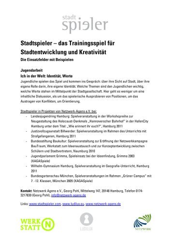 Die Einsatzfelder mit Beispielen (Download) - Stadtspieler