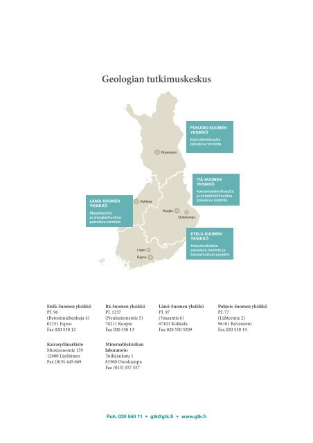 Suomi - Geological Survey of Finland - Geologian tutkimuskeskus