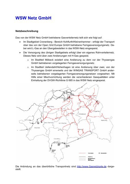 Netzbeschreibung (Gas) - WSW Netz-GmbH!