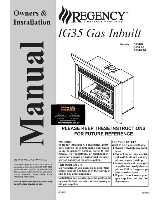 Regency IG35 owners & instal manual.pdf