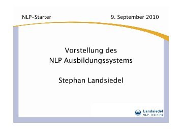 Handout - Landsiedel NLP Training