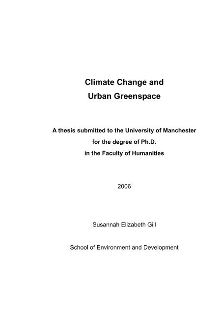 Climate Change and Urban Greenspace - Green Infrastructure North ...