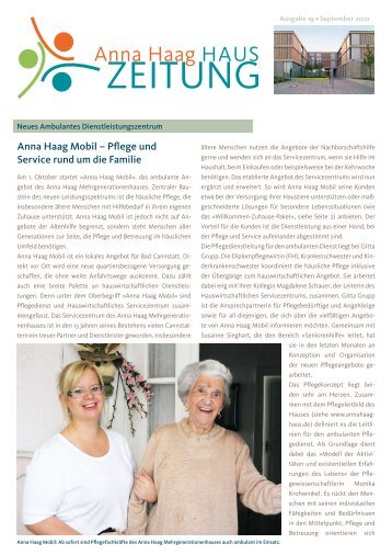 Nr. 19 | September 2010 (pdf) - Anna-Haag-Haus e.V.