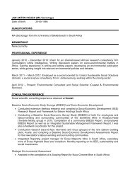 Curriculum Vitae of Anton Hough - Coastal and Environmental ...