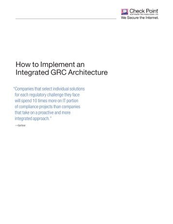 How to Implement an Integrated GRC Architecture