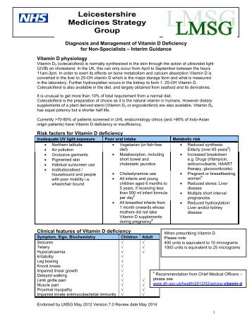 Vitamin D Guidance - Leicestershire Medicines Strategy Group