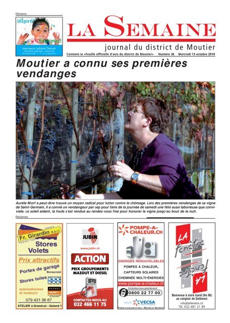 Moutier A Connu Ses Premiãres Vendanges Immo Jura
