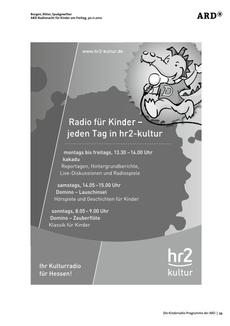 Burgen, Ritter, Spukgewitter - ARD-Radionacht fÃ¼r Kinder