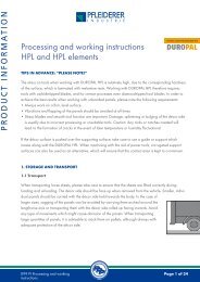 Processing and working instructions HPL and HPL elements PR ...