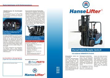 Datenblatt HanseLifter Elektrostapler Modelle JS15 bis JS25