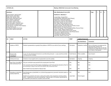 ACTION LOG Meeting: INEOS Site Community Forum ... - INEOS Chlor