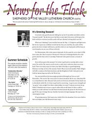 SHEPHERD OF THE VALLEY LUTHERAN CHURCH (SOTV)