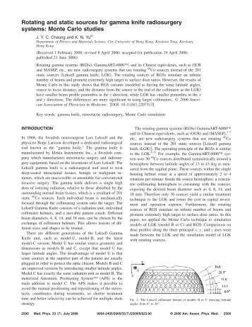 Rotating and static sources for gamma knife radiosurgery systems ...