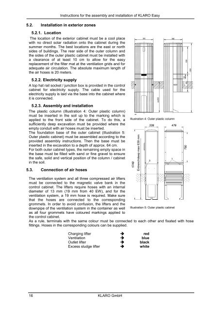 Instructions for the assembly and installation - KLARO GmbH