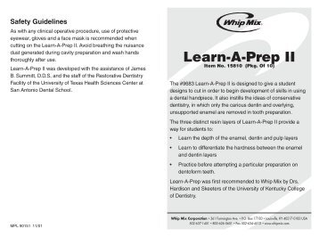 Learn A Prep II Instructions - Whip Mix